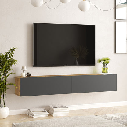 Dello pakoworld wall TV unit anthracite-sonoma color 180x31.6x29.6cm