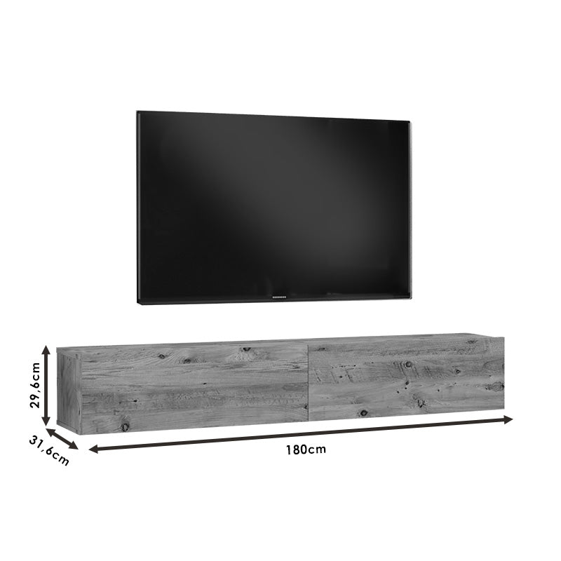 Dello pakoworld wall TV unit anthracite-sonoma color 180x31.6x29.6cm