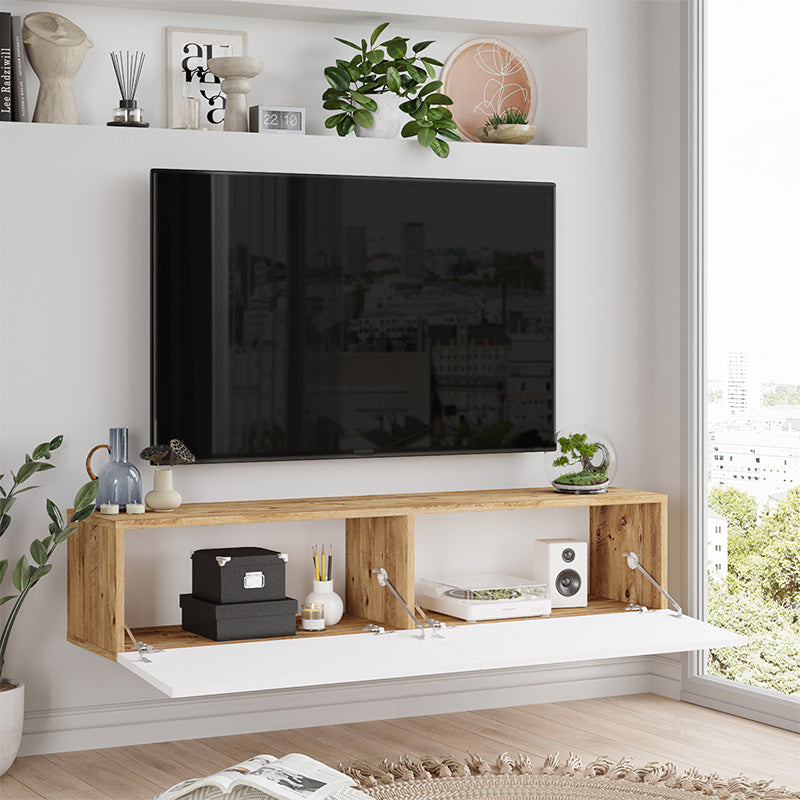 Serit pakoworld wall TV unit in color white-sonoma 140x31.6x29.6cm