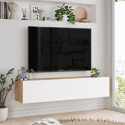 Serit pakoworld wall TV unit in color white-sonoma 140x31.6x29.6cm