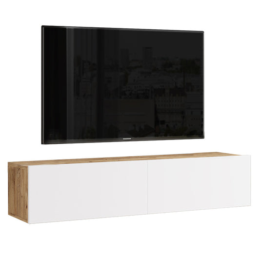 Serit pakoworld wall TV unit in color white-sonoma 140x31.6x29.6cm