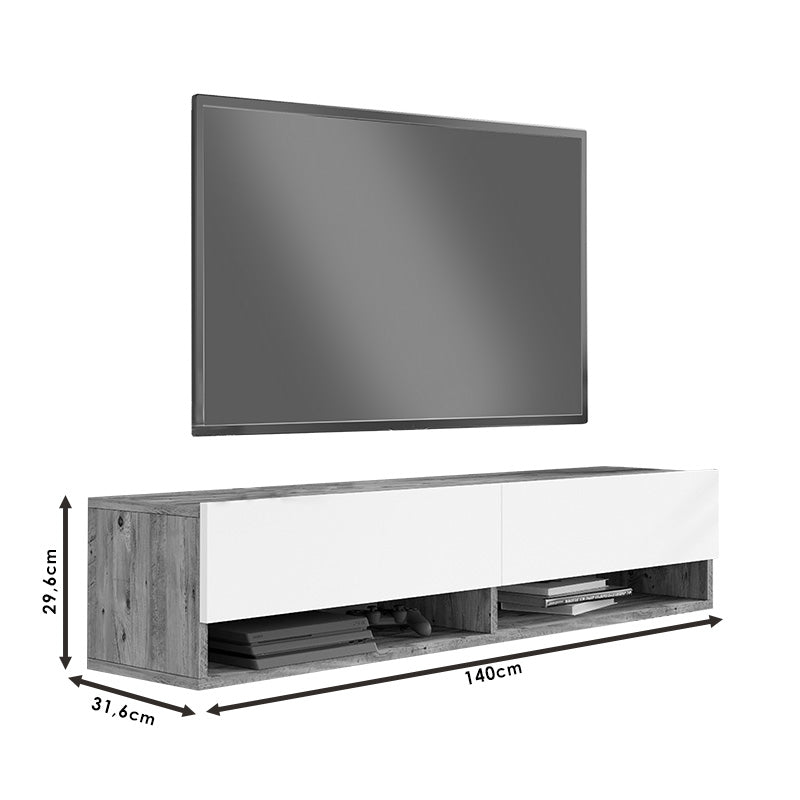 Roscoe pakoworld wall TV unit in color sonoma 140x31.6x29.6cm