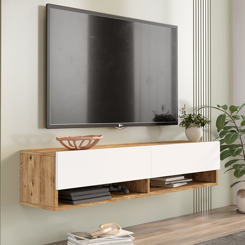 Roscoe pakoworld wall TV unit in color white-sonoma 140x31.6x29.6cm