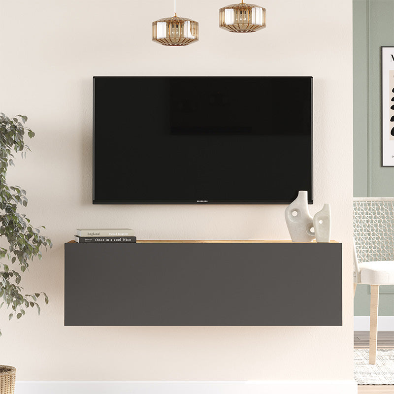 Serit pakoworld wall TV unit anthracite-sonoma color 100x31.6x29.6cm