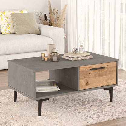 Coffee table Jethro pakoworld cement-sonoma color 90x51x40.6cm