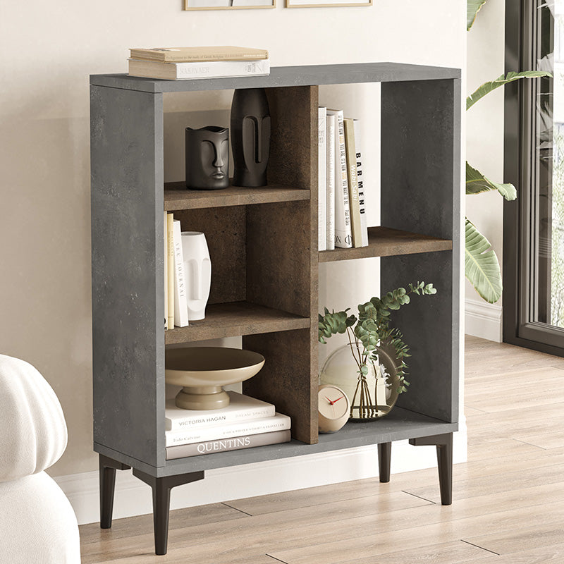 Neville pakoworld low bookcase color cement-walnut 69x25x87.6cm