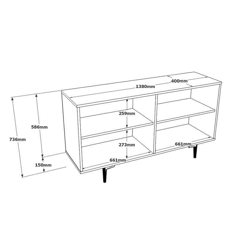 Sideboard Jethro pakoworld sonoma-cement 138x40x73cm