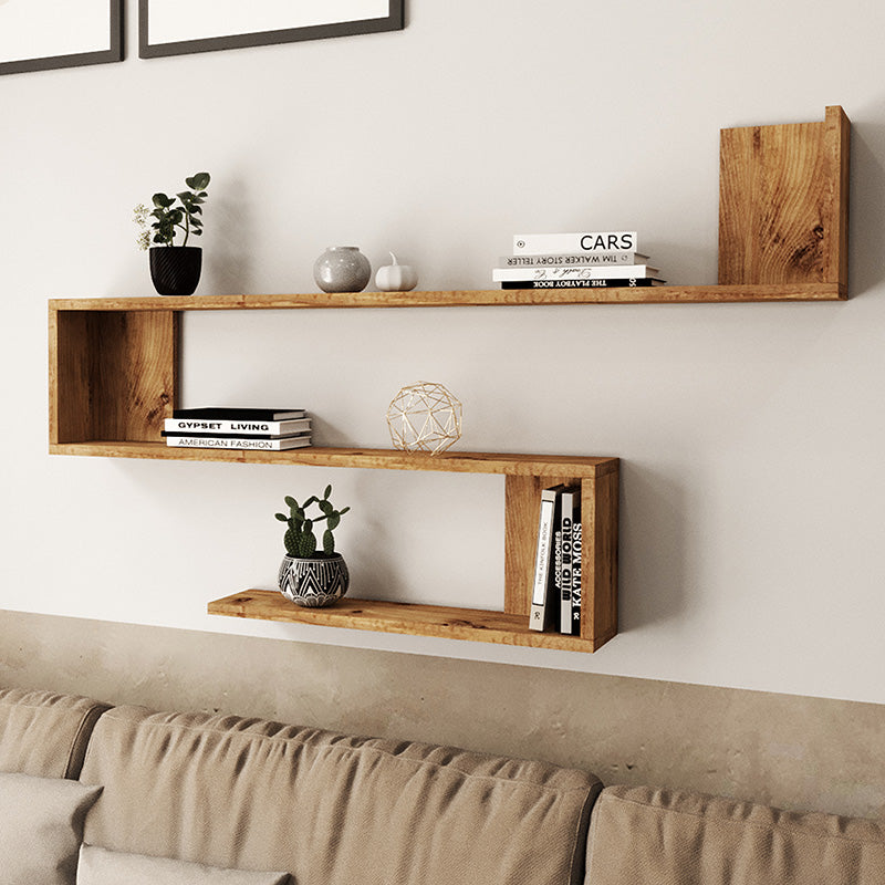 Wall shelf Belinda pakoworld in sonoma color 120x14.5x71.4cm