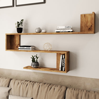 Wall shelf Belinda pakoworld in sonoma color 120x14.5x71.4cm