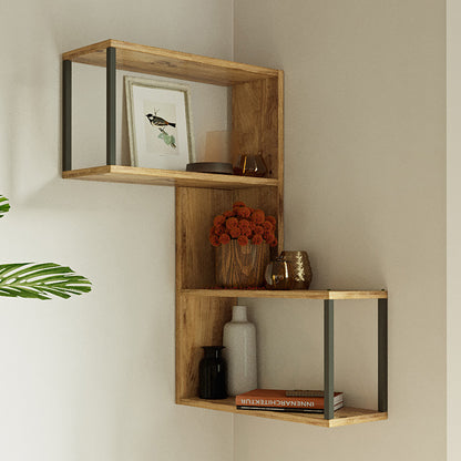 Wall shelf Horatio pakoworld in sonoma color 53.4x19.5x85.2cm
