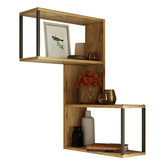 Wall shelf Horatio pakoworld in sonoma color 53.4x19.5x85.2cm