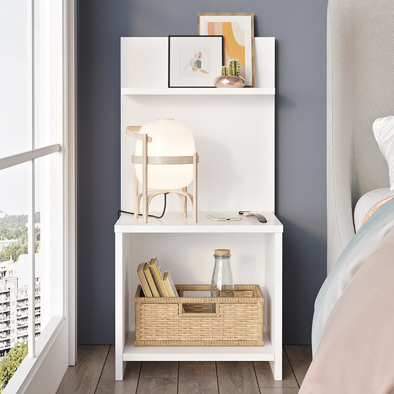 Nightstand with a self Aveline pakoworld in white color 43.2x9x60cm