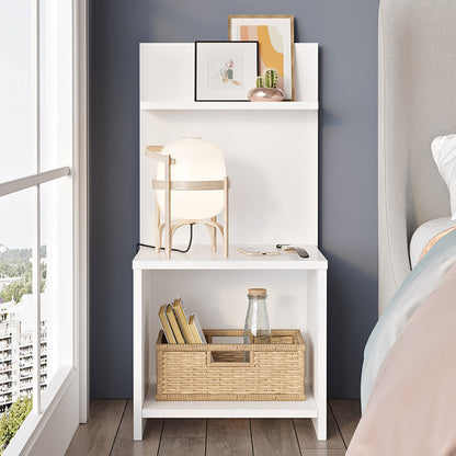 Nightstand with a self Aveline pakoworld in white color 43.2x9x60cm