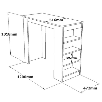 Table Bar Riff pakoworld white 120x51.5x101.5cm