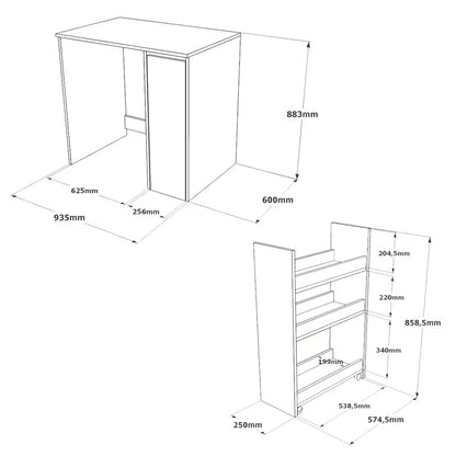 Cabinet Rosalind pakoworld white 93.5x60x88cm