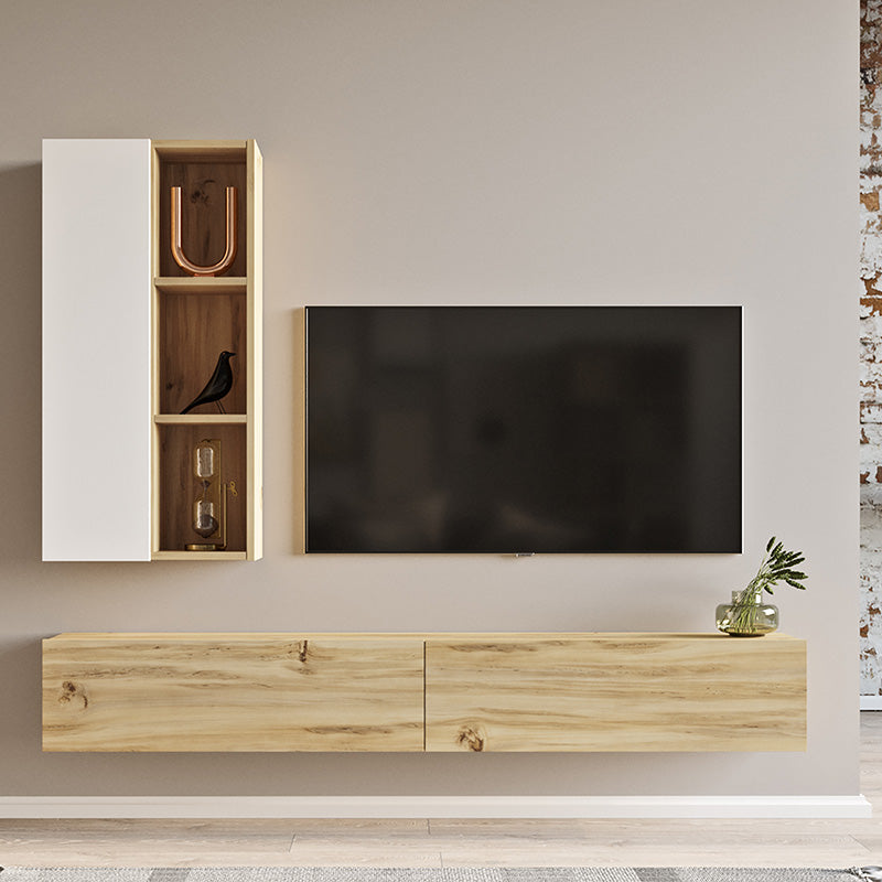 Topaz pakoworld wall TV unit sonoma-white color 174.5x27x145cm