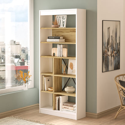 Viva pakoworld bookcase color white-sonoma 75.5x25x170cm