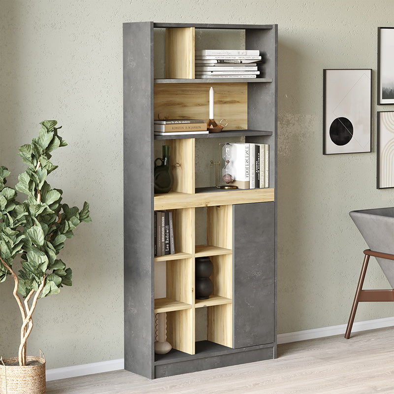 Zest pakoworld bookcase color anthracite antique-sonoma 75.5x25x170cm