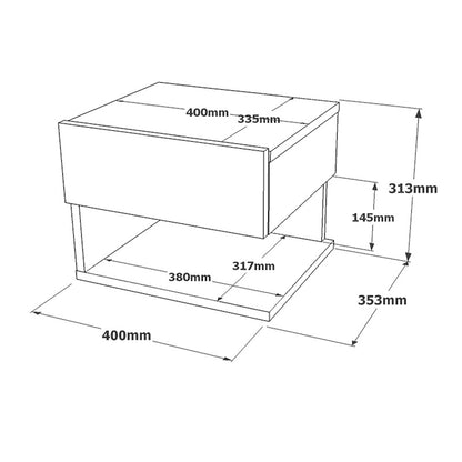 Nightstand Conquer pakoworld antique grey 40x35x31cm