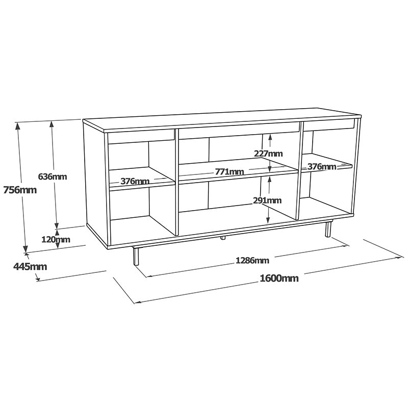 Sideboard Jethro pakoworld sonoma-wenge 160x44.5x75.5cm