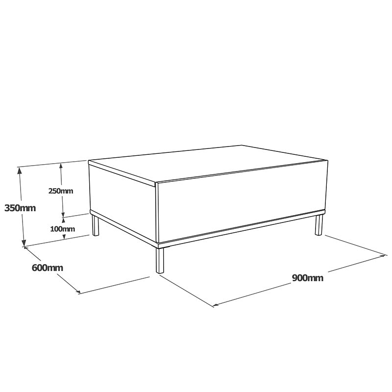 Coffee table Evaluate pakoworld anthracite antique-wenge 90x60x35cm