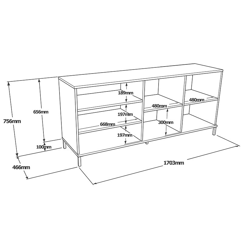 Sideboard Evaluate pakoworld sonoma-wenge 170x46.5x75.5cm