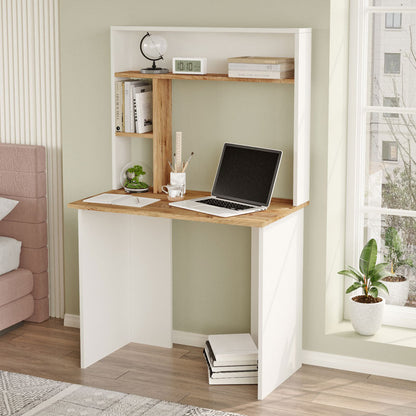 Study desk-bookcase Leordo pakoworld melamine white-sonoma 90x51.5x148.5cm