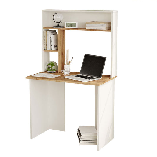 Study desk-bookcase Leordo pakoworld melamine white-sonoma 90x51.5x148.5cm