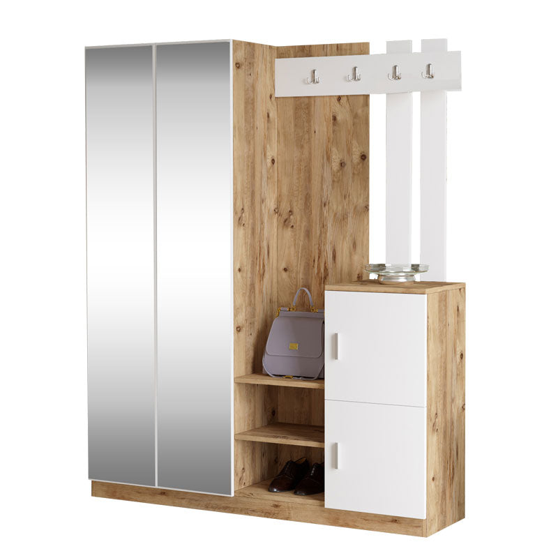 Entrance unit Doorse pakoworld melamine white-oak 147.5x35x180cm