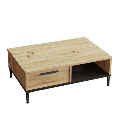 Coffee table Martian pakoworld melamine natural-black 90x60x31.5cm