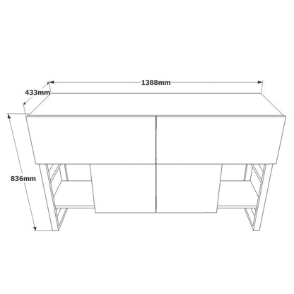 Buffet Jaydon pakoworld melamine natural-black 139x43x83.5cm