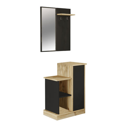 Entrance unit Wizbo pakoworld melamine black-natural 61x37x82.5cm