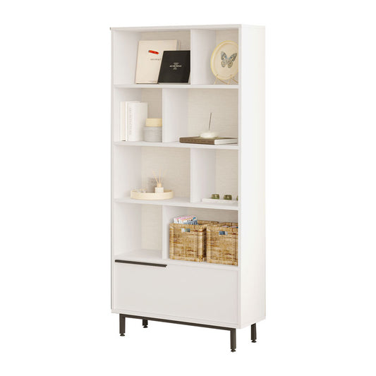 Bookcase Libro pakoworld melamine white-black 84x29.5x175.5cm