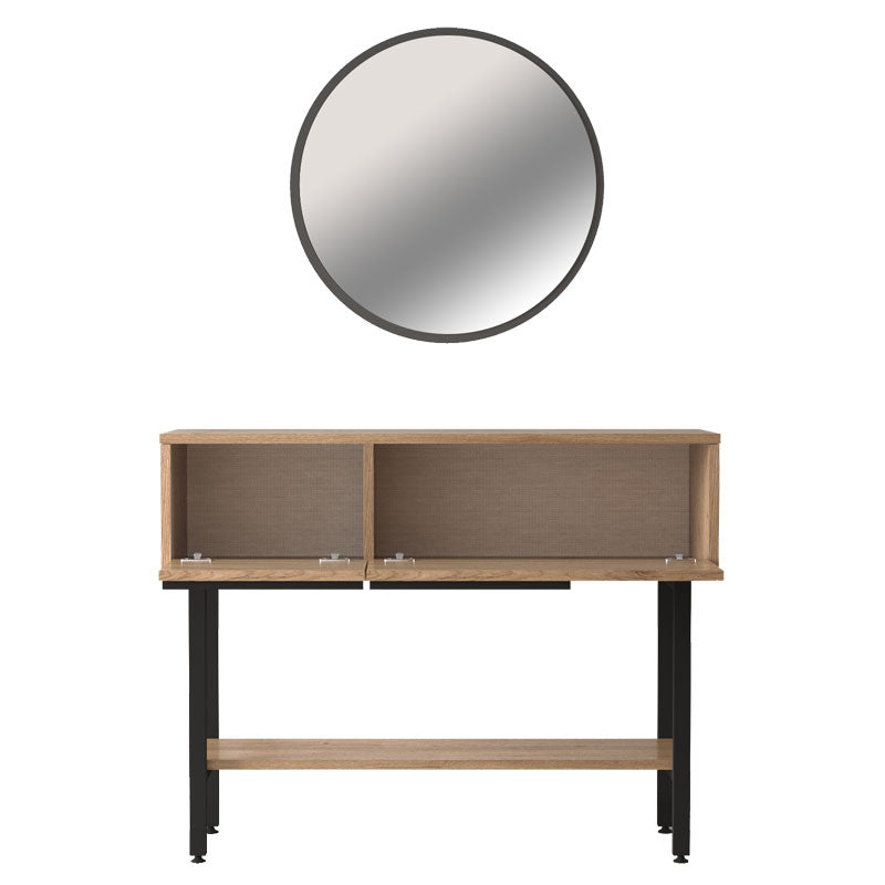 Dressing table with mirror Wardio pakoworld melamine natural-black 100x29.5x76cm