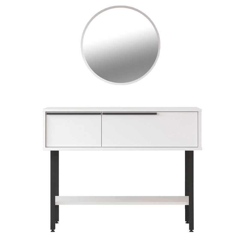 Dressing table with mirror Wardio pakoworld melamine white-black 100x29.5x76cm