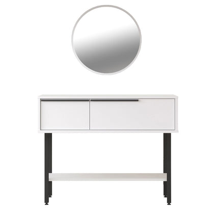 Dressing table with mirror Wardio pakoworld melamine white-black 100x29.5x76cm