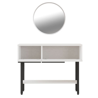 Dressing table with mirror Wardio pakoworld melamine white-black 100x29.5x76cm