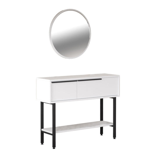 Dressing table with mirror Wardio pakoworld melamine white-black 100x29.5x76cm