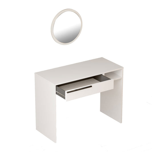 Dressing table with mirror Dorjie pakoworld melamine white-dark grey 100x44.5x75cm