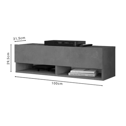 Tv unit Roscoe pakoworld antique dark grey melamine 100x31.5x29.6cm