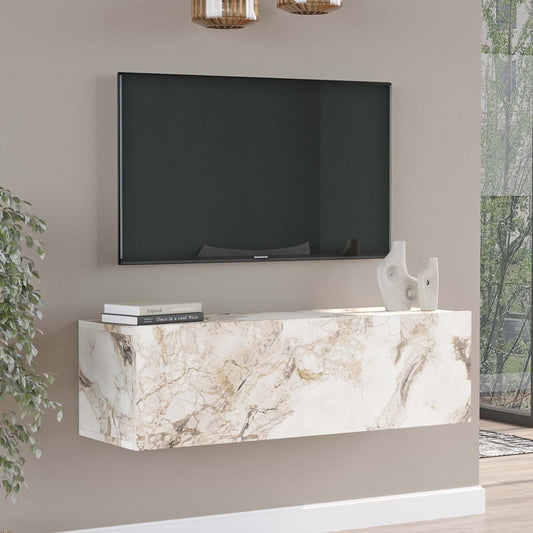 Tv unit Serit marble ivory melamine 100x31.5x29.6cm
