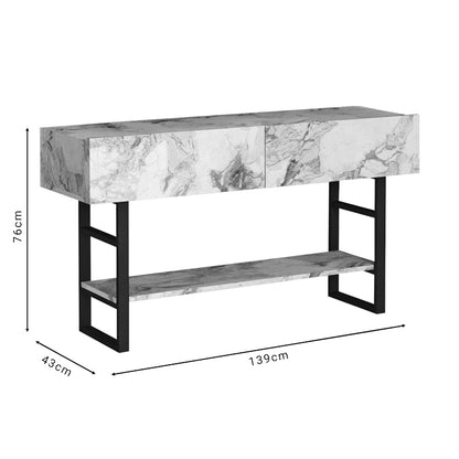 Console table Vien pakoworld ivory marble melamine 139xx43x76cm