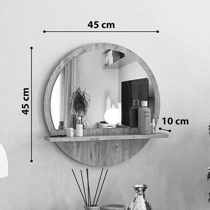 Breda pakoworld melamine mirror in natural shade 49x6x49cm