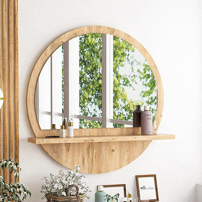 Jaklyn pakoworld melamine mirror in natural shade 62x6x62cm