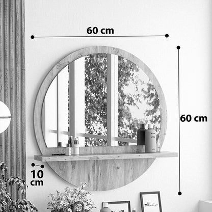 Jaklyn pakoworld melamine mirror in natural shade 62x6x62cm