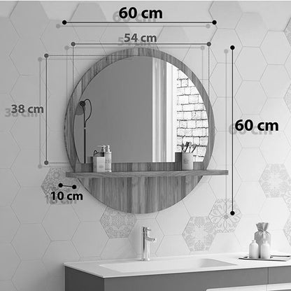 Jaklyn pakoworld melamine mirror in walnut shade 62x6x62cm