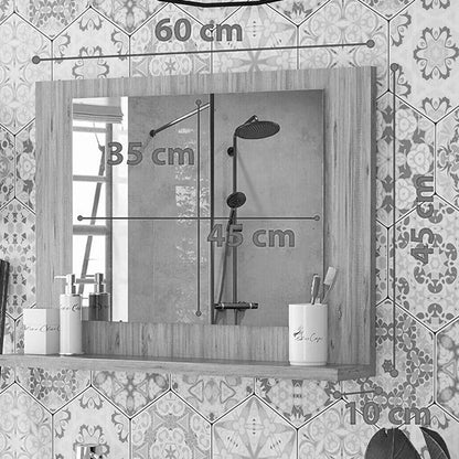 Kappa pakoworld melamine mirror in natural shade 64x6x47cm