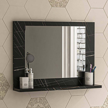 Kappa pakoworld melamine mirror in anthracite marble shade 64x6x47cm