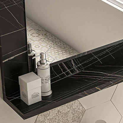 Kappa pakoworld melamine mirror in anthracite marble shade 64x6x47cm