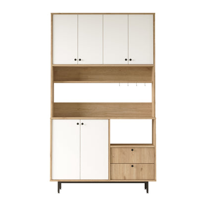 Kitchen furniture Kaylor pakoworld black metal and natural-white melamine 120x35.5x205cm